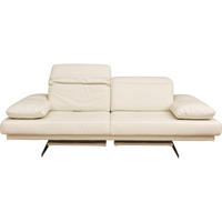 ÜLŐGARNITÚRA bőr fehér  - nemesacélszínű/fehér, Basics, bőr/fém (230/80/106cm) - Himolla