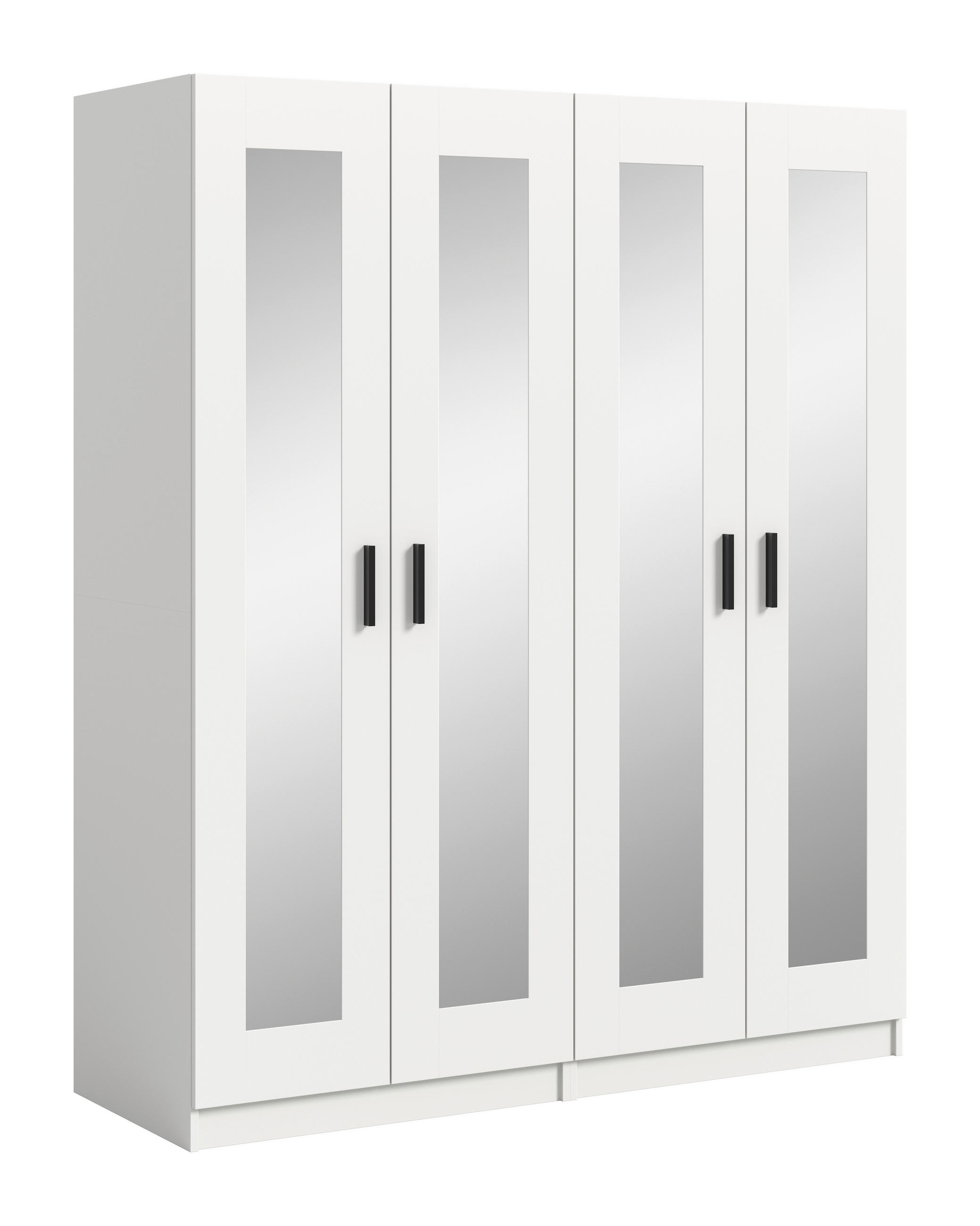 DREHTÜRENSCHRANK 160/194/56 cm,  in Weiß, 4 Tür(en)-türig  - Schwarz/Weiß, ROMANTIK / LANDHAUS, Holzwerkstoff/Kunststoff (160/194/56cm) - Livetastic