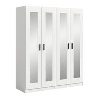 DREHTÜRENSCHRANK 160/194/56 cm,  in Weiß, 4 Tür(en)-türig  - Schwarz/Weiß, ROMANTIK / LANDHAUS, Holzwerkstoff/Kunststoff (160/194/56cm) - Livetastic