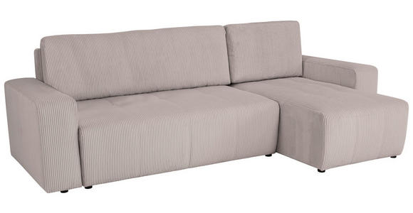 ECKSCHLAFSOFA  mit Cord Hellbraun  - Hellbraun/Schwarz, KONVENTIONELL, Textil (248/146cm) - Xora