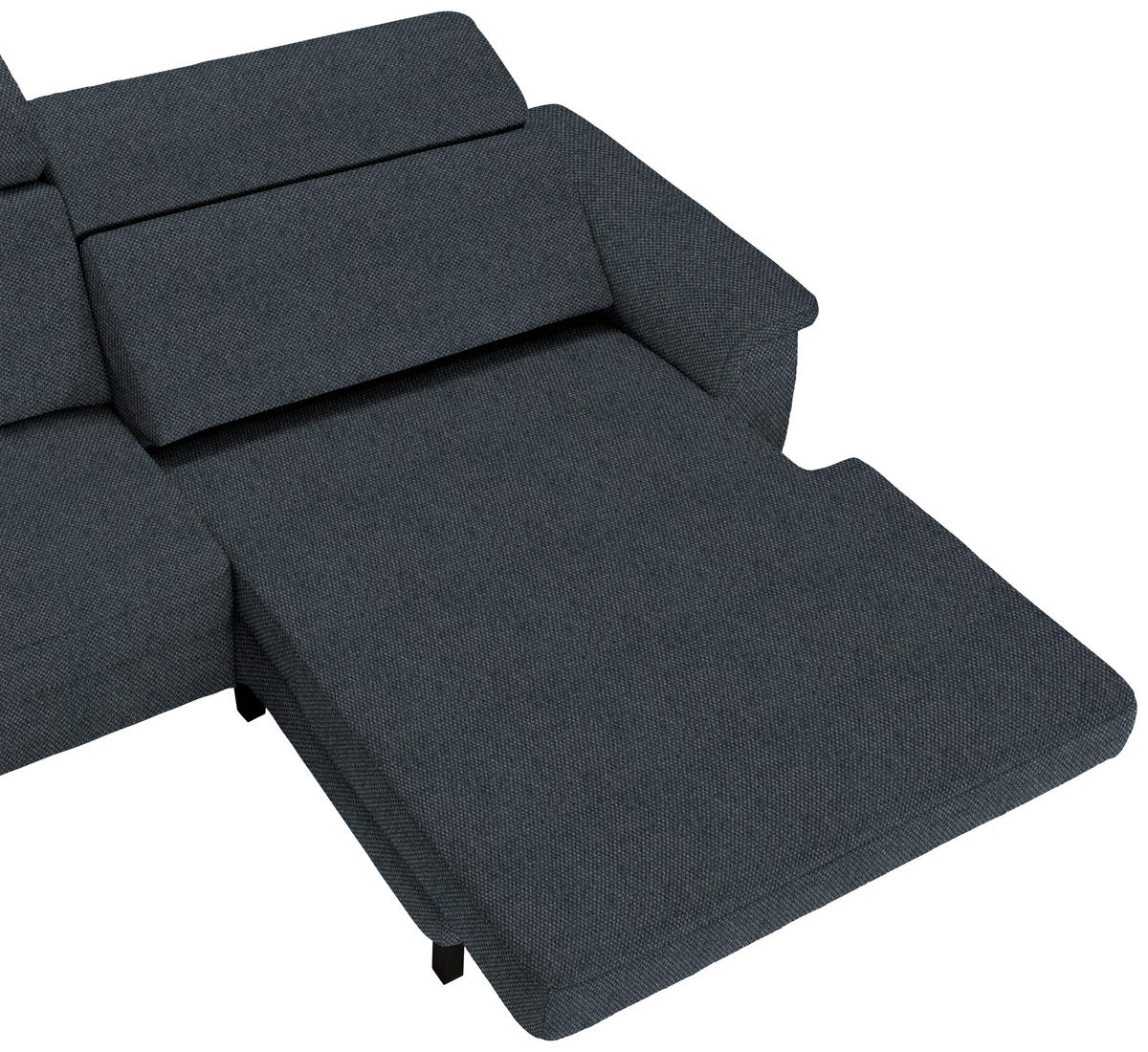 ECKSOFA in Flachgewebe Anthrazit  - Anthrazit/Schwarz, Konventionell, Textil/Metall (304/182cm) - Pure Home Comfort