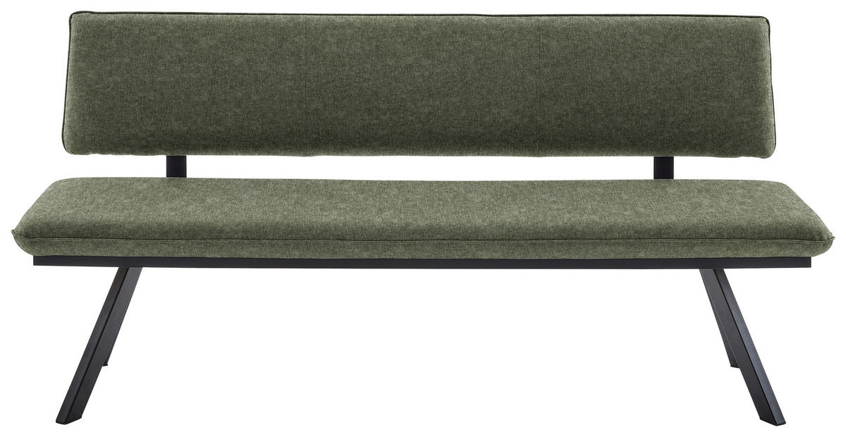 SITZBANK 180/86,5/60 cm  in Grün, Schwarz  - Schwarz/Grün, Design, Textil/Metall (180/86,5/60cm) - Cantus