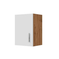 KÜCHENOBERSCHRANK 40/57/34 cm  in Weiß, Eiche Wotan  - Chromfarben/Eiche Wotan, MODERN, Holzwerkstoff/Metall (40/57/34cm) - Held