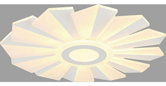 LED-DECKENLEUCHTE 55/7,5 cm   - Opal/Weiß, Design, Kunststoff/Metall (55/7,5cm) - Novel