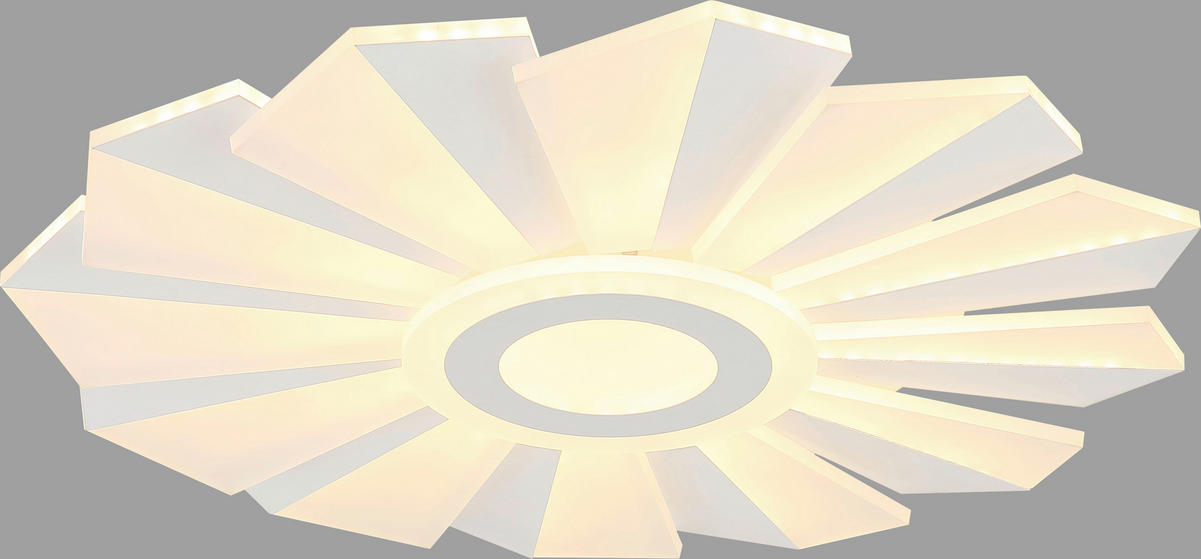 LED-DECKENLEUCHTE 55/7,5 cm   - Opal/Weiß, Design, Kunststoff/Metall (55/7,5cm) - Novel