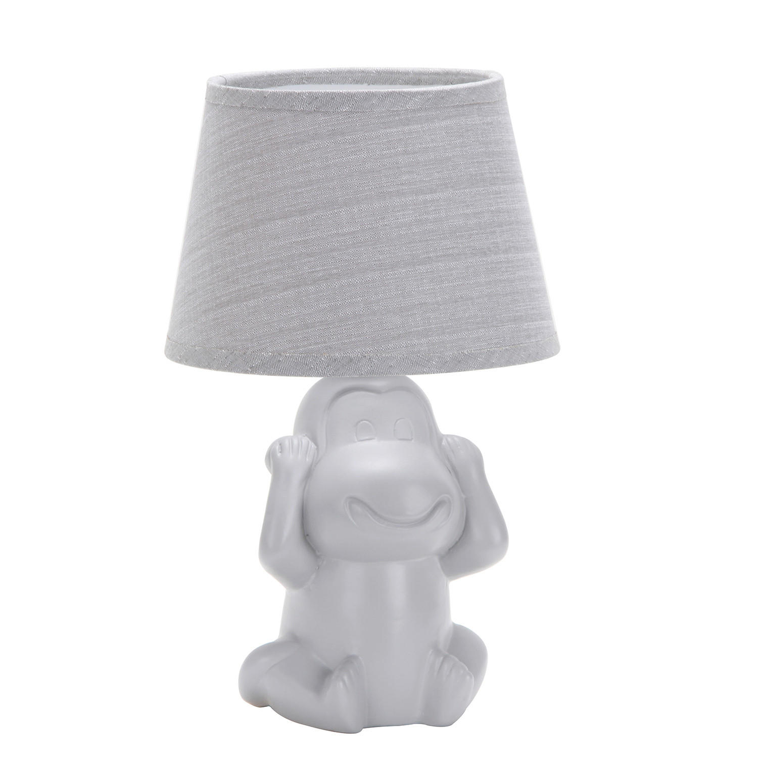 DETSKÁ STOLNÁ LAMPA, 17/28 cm  - sivá, Trend, textil/keramika (17/28cm)