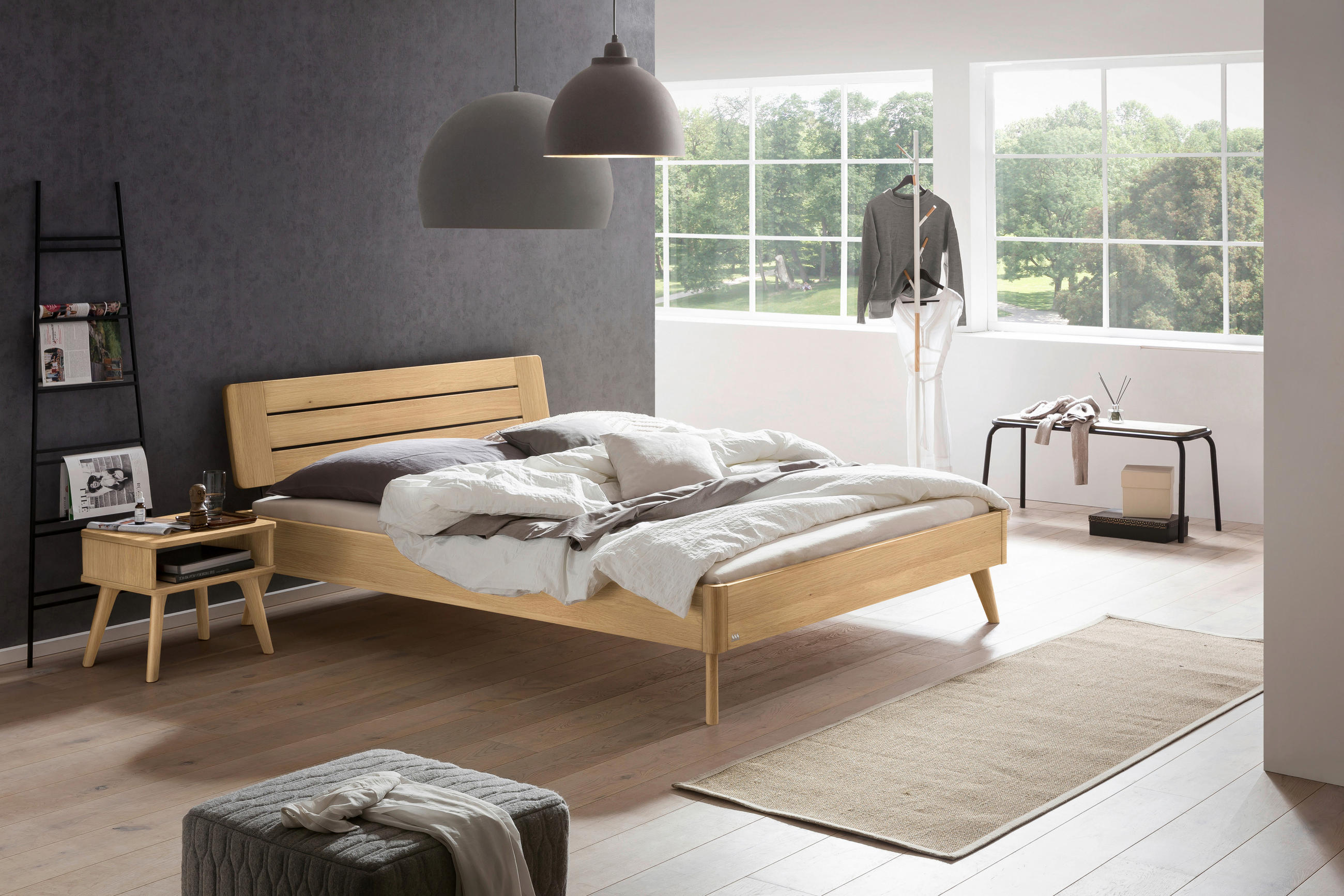 BETT 140/200 cm  in Eichefarben  - Eichefarben, KONVENTIONELL, Holz (140/200cm) - Hasena