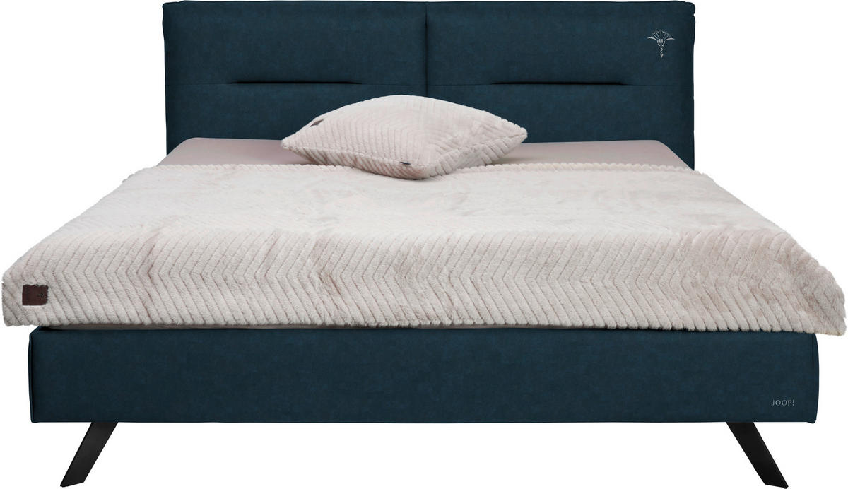 POLSTERBETT Blau 160/200 cm  - Blau/Schwarz, Design, Textil/Metall (160/200cm) - Joop!