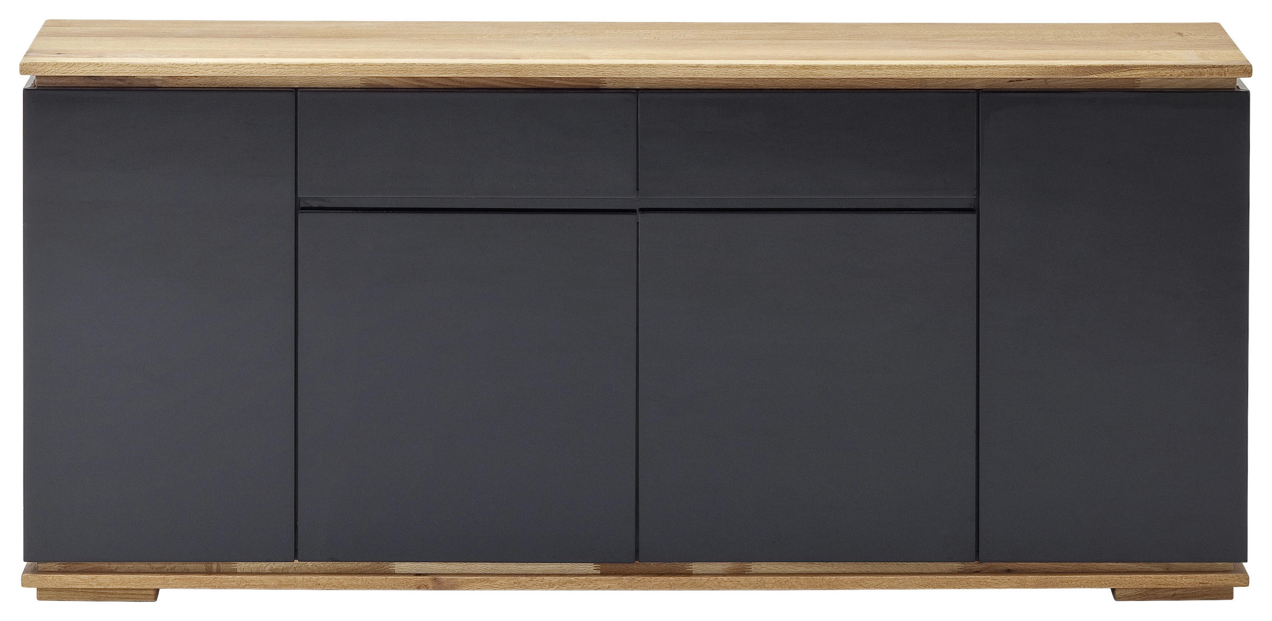 SIDEBOARD Chiaro in 182/81/40 cm - Eichefarben/Schwarz, Design, Holz/Holzwerkstoff (182/81/40cm)