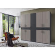 DREHTÜRENSCHRANK  in Graphitfarben, Sahara  - Schwarz/Graphitfarben, KONVENTIONELL, Holzwerkstoff/Kunststoff (225/208/58cm) - Carryhome