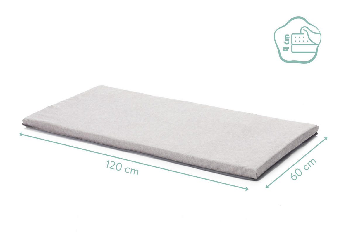 REISEBETT Schwarz, Hellgrau  - Hellgrau/Schwarz, Basics, Kunststoff/Textil (60/120cm) - Fillikid