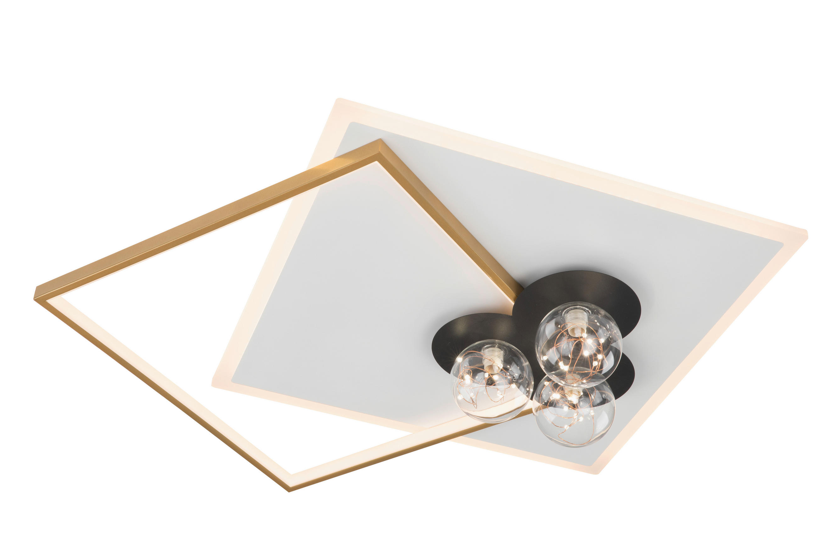 STROPNÉ LED SVIETIDLO, 80/73/15,5 cm - priehľadné/biela, Trend, kov/plast (80/73/15,5cm) - Ambiente