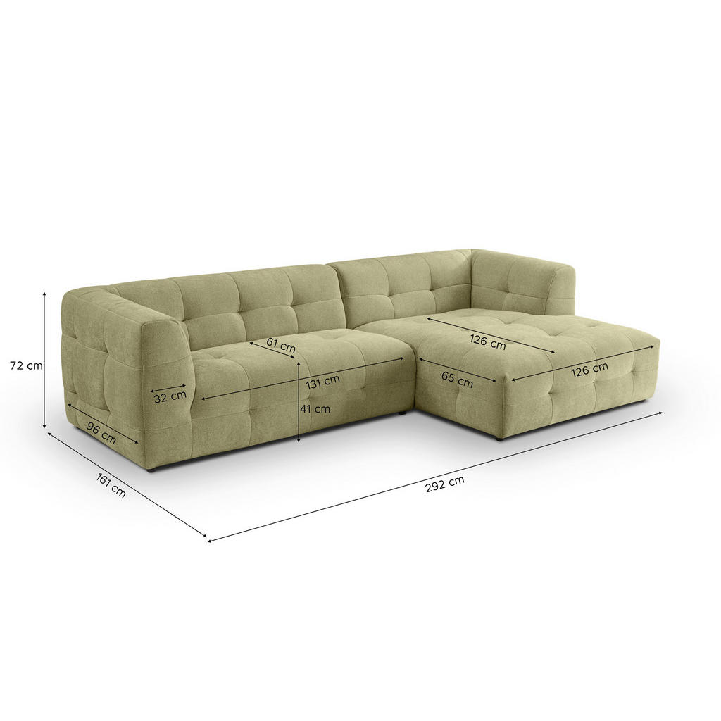 Thumbnail - Mid.you Ecksofa Tenso, Grün, Textil, 5-Sitzer, L-Form, 292x161 cm, Made in EU, FSC Mix, Wohnzimmer, Sofas & Couches, Woh...