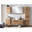 HOCHSCHRANK 40/180/35 cm - Eiche Wotan/Silberfarben, Natur, Holzwerkstoff/Kunststoff (40/180/35cm) - Xora
