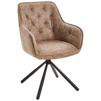 ARMLEHNSTUHL   Mikrofaser  Braun  - Schwarz/Braun, MODERN, Holz/Textil (61/91/59cm) - Livetastic