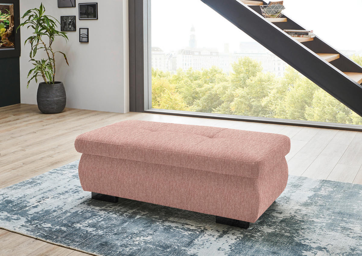 HOCKER in Textil Rostfarben  - Rostfarben/Schwarz, Design, Textil/Metall (138/44/67cm) - Beldomo Style