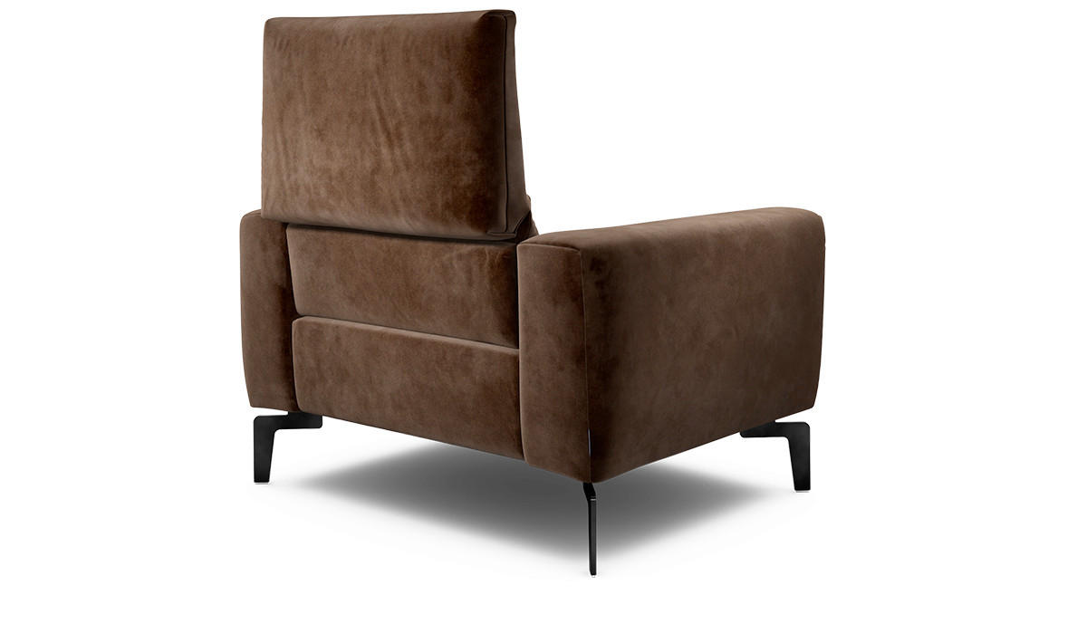 SESSEL Samt Braun    - Schwarz/Braun, Design, Textil/Metall (110/85/86-94cm) - SENSOO