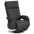 RELAXSESSEL in Leder Anthrazit  - Edelstahlfarben/Anthrazit, Design, Leder/Metall (70/108/80cm) - Cantus