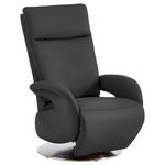 RELAXSESSEL in Leder Anthrazit  - Edelstahlfarben/Anthrazit, Design, Leder/Metall (70/108/80cm) - Cantus