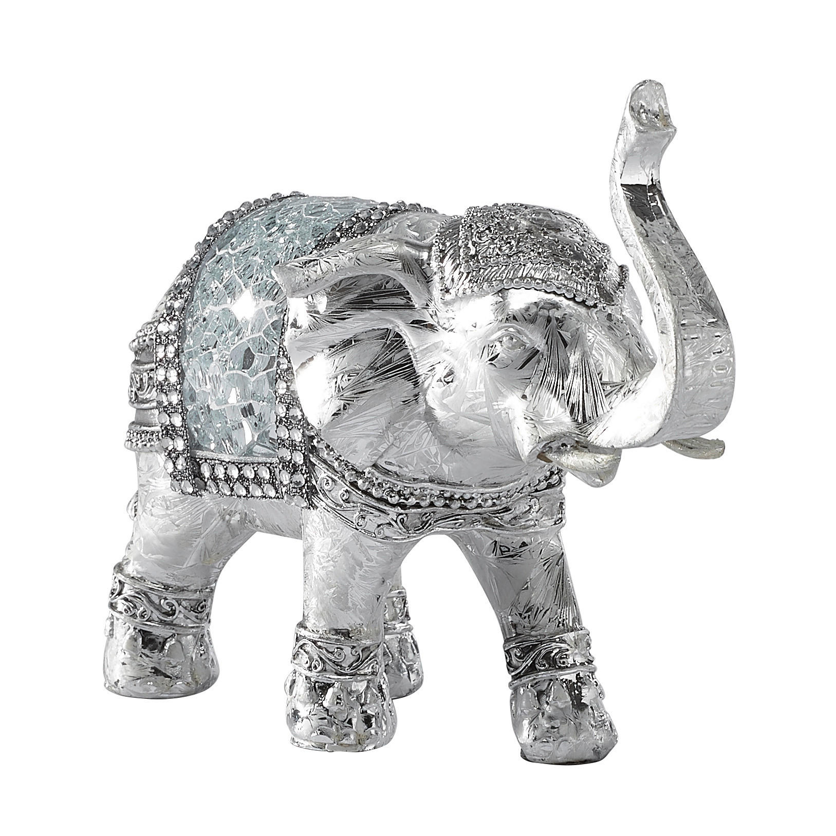 Ambia Home Dekoelefant Silber, Weiß 15x6.5x12.5 cm