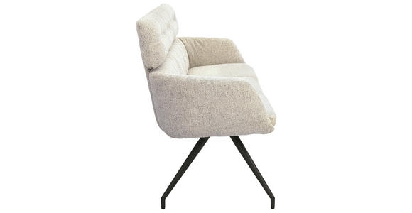 SITZBANK 200/91/70 cm Webstoff Schwarz, Beige  - Beige/Schwarz, Design, Textil/Metall (200/91/70cm) - Dieter Knoll