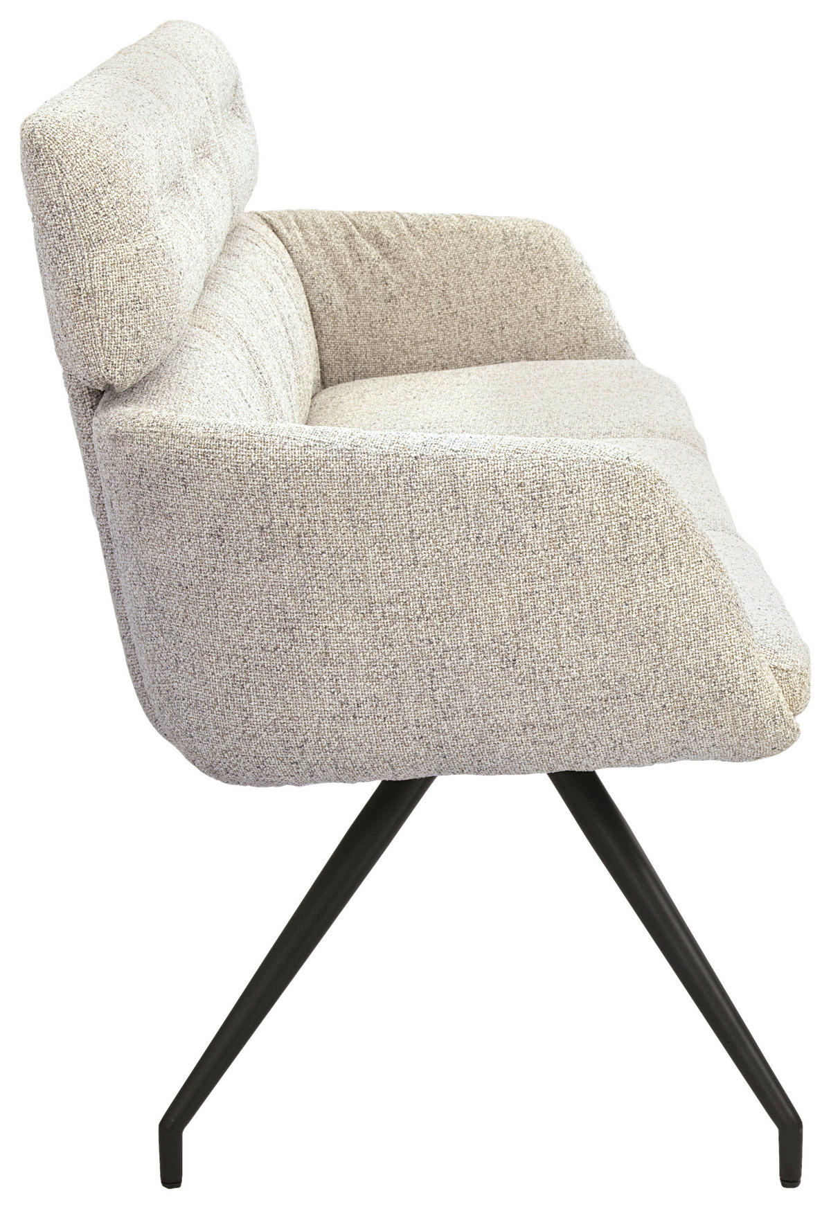 SITZBANK 200/91/70 cm Webstoff Schwarz, Beige  - Beige/Schwarz, Design, Textil/Metall (200/91/70cm) - Dieter Knoll