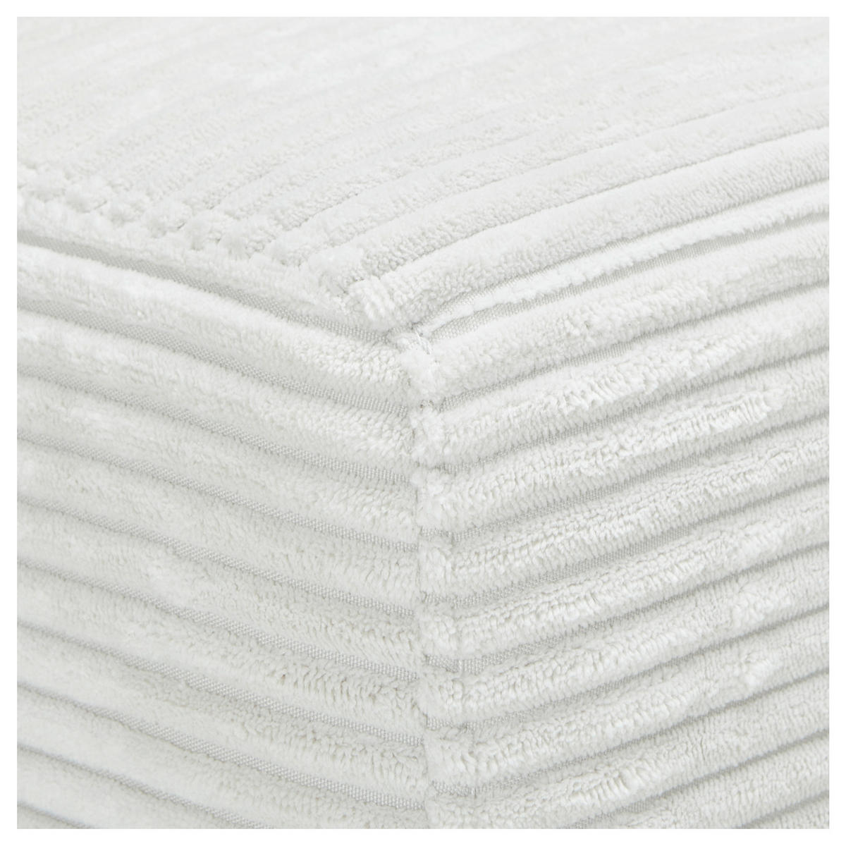 ECKSOFA in Cord Weiss  - Weiss/Schwarz, Design, Kunststoff/Textil (265/224cm) - Hom`in