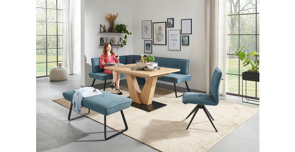 ECKBANK 134/227 cm in Blau, Schwarz - Blau/Schwarz, Design, Textil/Metall (134/227cm) - Dieter Knoll