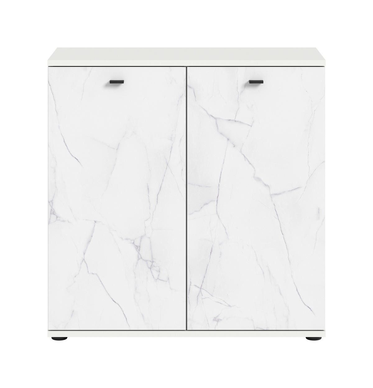 KOMODA, bílá, 86/87/40 cm - bílá/černá, Design, kompozitní dřevo/plast (86/87/40cm) - MID.YOU