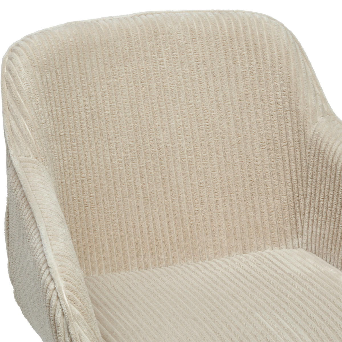 ARMLEHNSTUHL  Sitzfläche 360° drehbar, inklusive Armlehnen Cord  - Beige, MODERN, Textil/Metall (60/84/64cm) - Livetastic