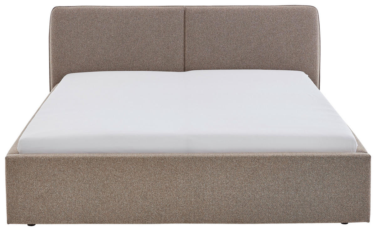 POLSTERBETT 160/200 cm,  in Braun,  - Schwarz/Braun, Design, Holz/Textil (160/200cm) - Stylife