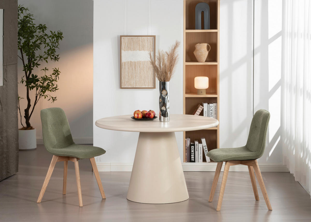 STUHL  Stoffauswahl  Leinenoptik  - Eichefarben/Grün, MODERN, Holz/Textil (45/88/54cm) - Cantus