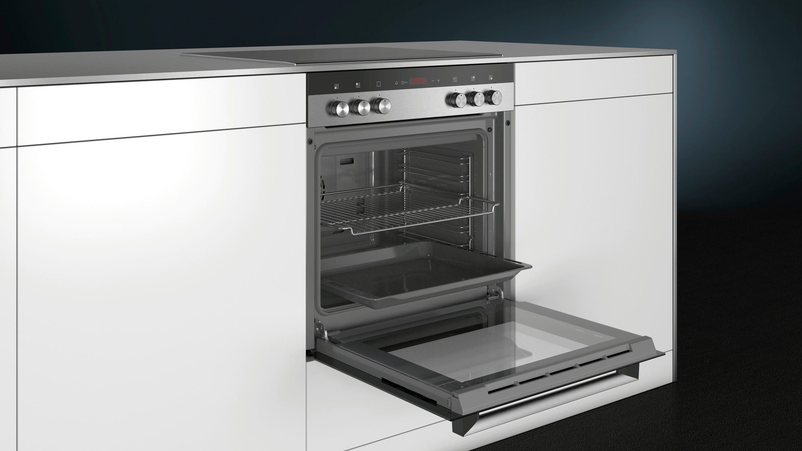 HERDSET EQ110KA0Z  - Schwarz, Basics, Glas/Metall (58,3/51,3cm) - Siemens