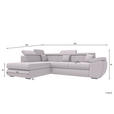 ECKSOFA  in Struktur Creme  - Chromfarben/Creme, KONVENTIONELL, Kunststoff/Textil (205/282cm) - Carryhome