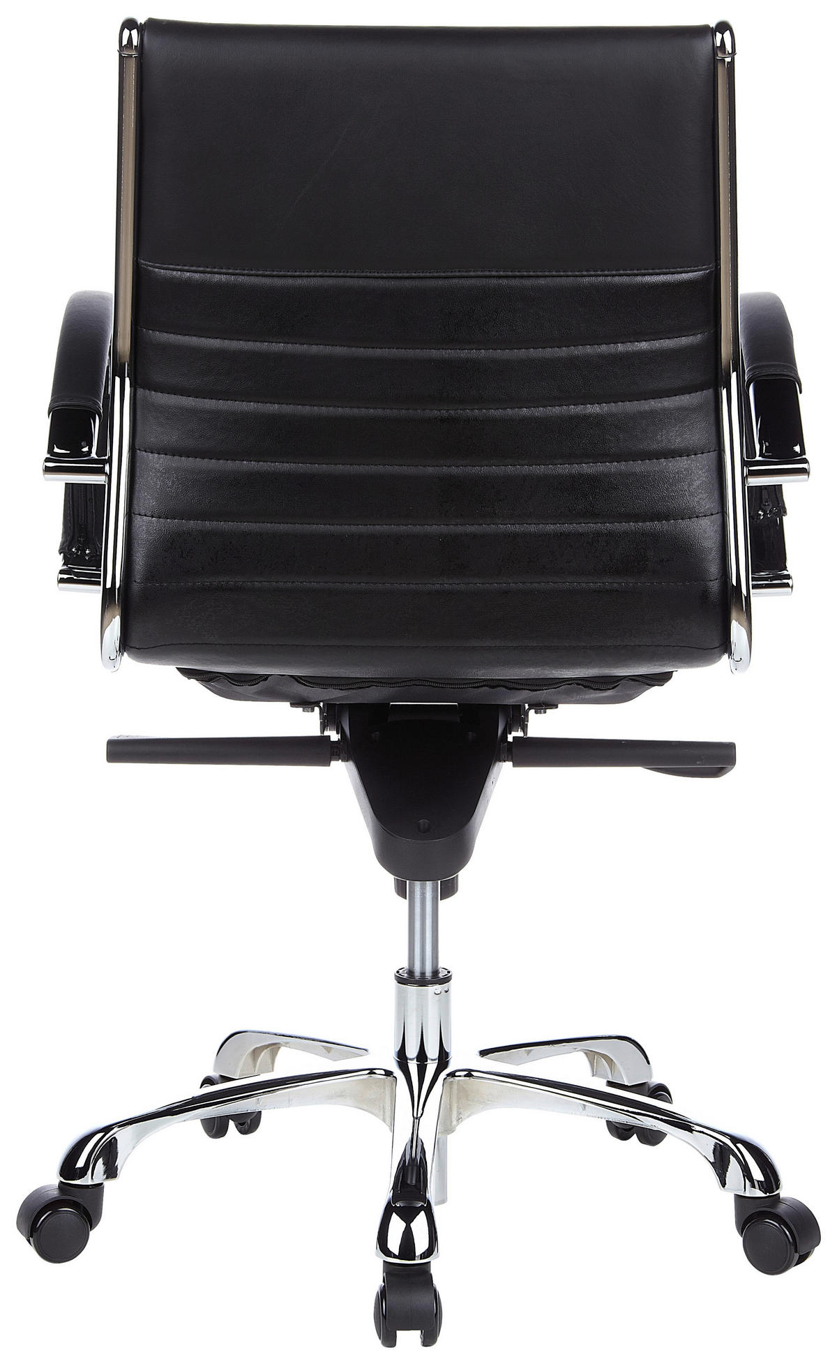 DREHSTUHL Lederlook Schwarz, Chromfarben  - Chromfarben/Schwarz, MODERN, Leder/Kunststoff (60/111/50cm) - MID.YOU