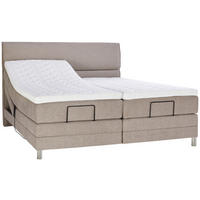 BOXSPRINGBETT 160/200 cm  in Hellbraun  - Chromfarben/Hellbraun, Konventionell, Kunststoff/Textil (160/200cm) - Voleo
