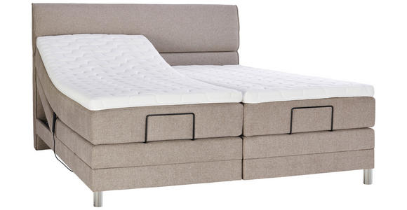 BOXSPRINGBETT 180/200 cm  in Beige  - Chromfarben/Beige, KONVENTIONELL, Kunststoff/Textil (180/200cm) - Voleo