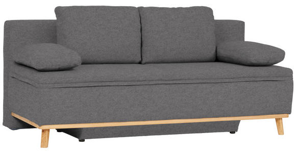 SCHLAFSOFA in Webstoff Dunkelgrau  - Dunkelgrau/Naturfarben, KONVENTIONELL, Holz/Textil (203/95/96cm) - Venda