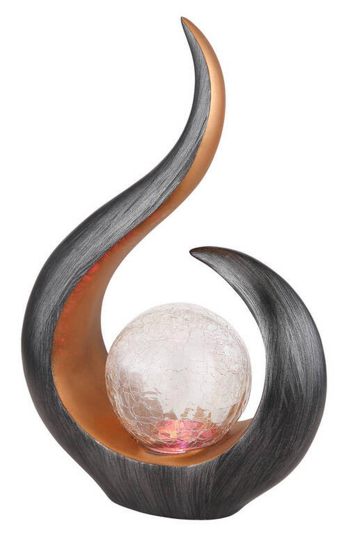 SOLARLEUCHTE 22,5/10/33,5 cm   - Klar/Goldfarben, Design, Glas/Kunststoff (22,5/10/33,5cm) - Globo