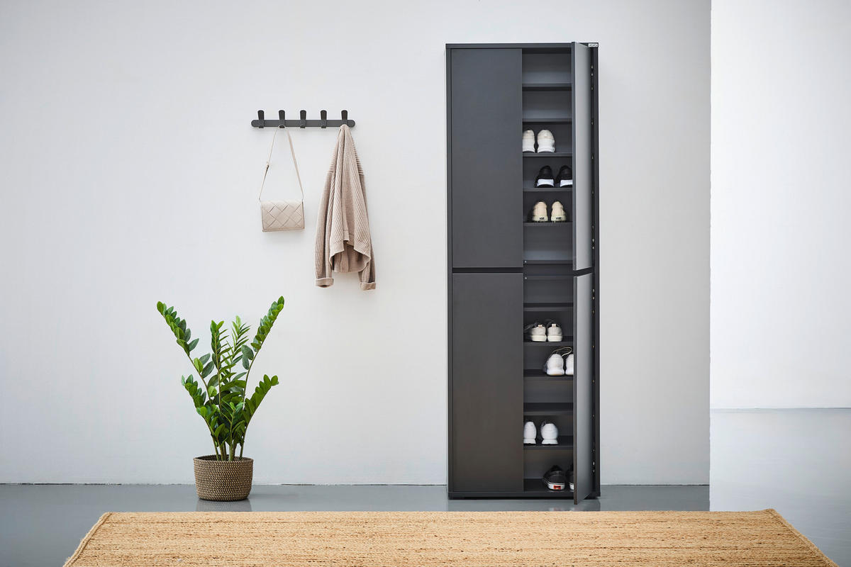 SCHUHSCHRANK Anthrazit  - Anthrazit, KONVENTIONELL, Holzwerkstoff/Kunststoff (70/210/34cm) - Xora