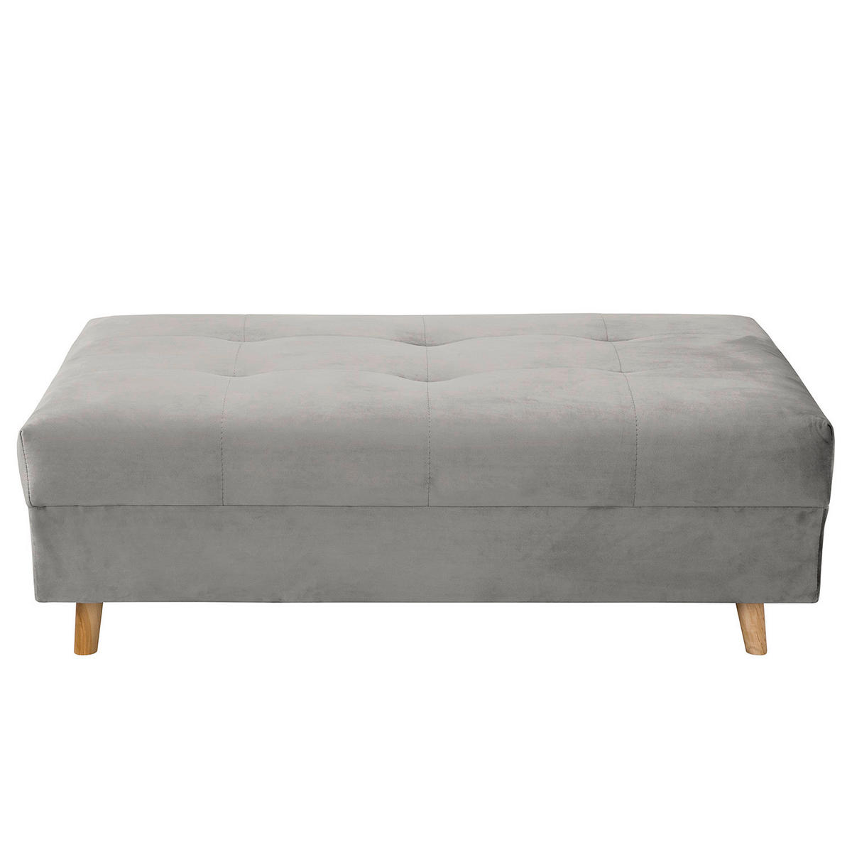ECKSOFA inkl. Hocker Ariella Grau Samt Rückenkissen, Hocker  - Naturfarben/Grau, Design, Holz/Textil (161/231cm) - Livetastic