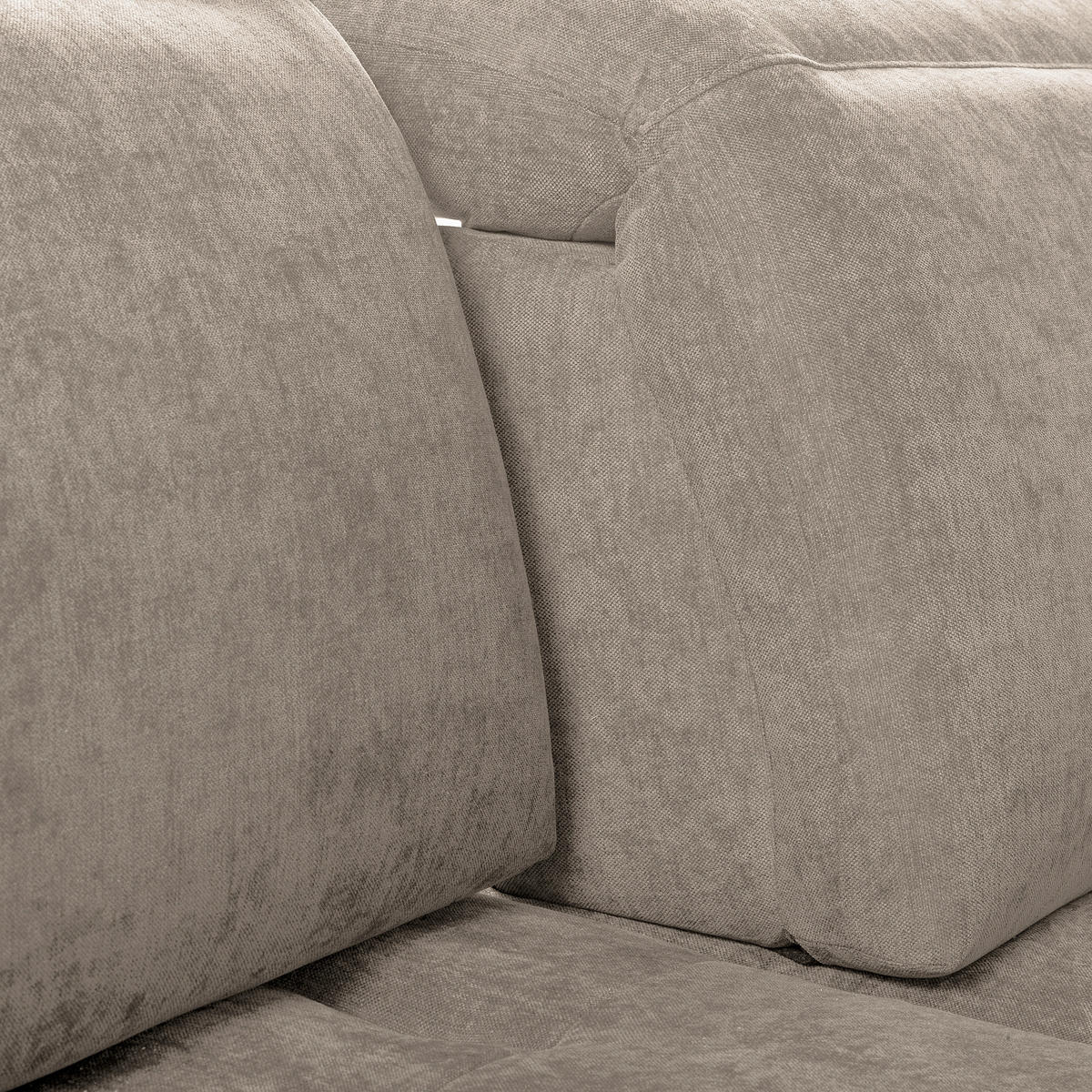 ECKSOFA  Webstoff Taupe  - Taupe/Schwarz, Design, Textil/Metall (195/268cm) - Livetastic