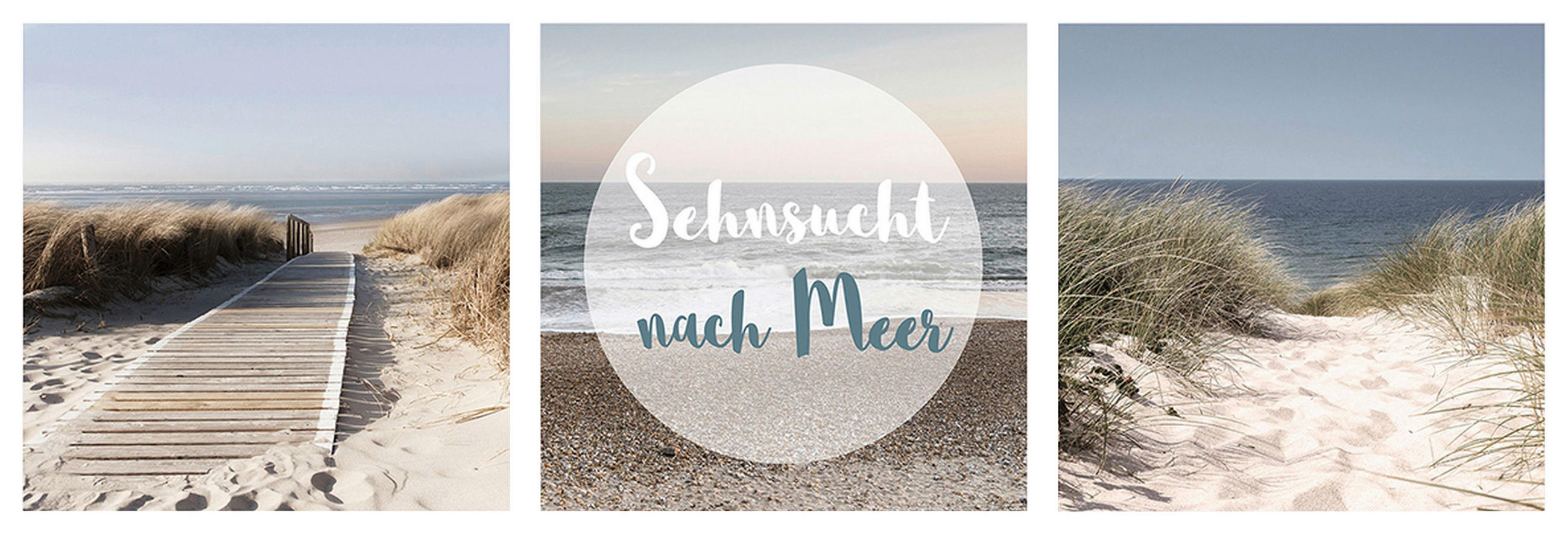 GLASBILD Strand & Meer  - Multicolor, Natur, Glas (30/30cm) - Euroart