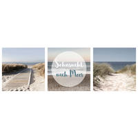 GLASBILD Strand & Meer  - Multicolor, Natur, Glas (30/30cm) - Euroart