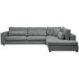 ECKSOFA in Chenille Dunkelgrau  - Dunkelgrau/Schwarz, KONVENTIONELL, Kunststoff/Textil (314/250cm) - Carryhome