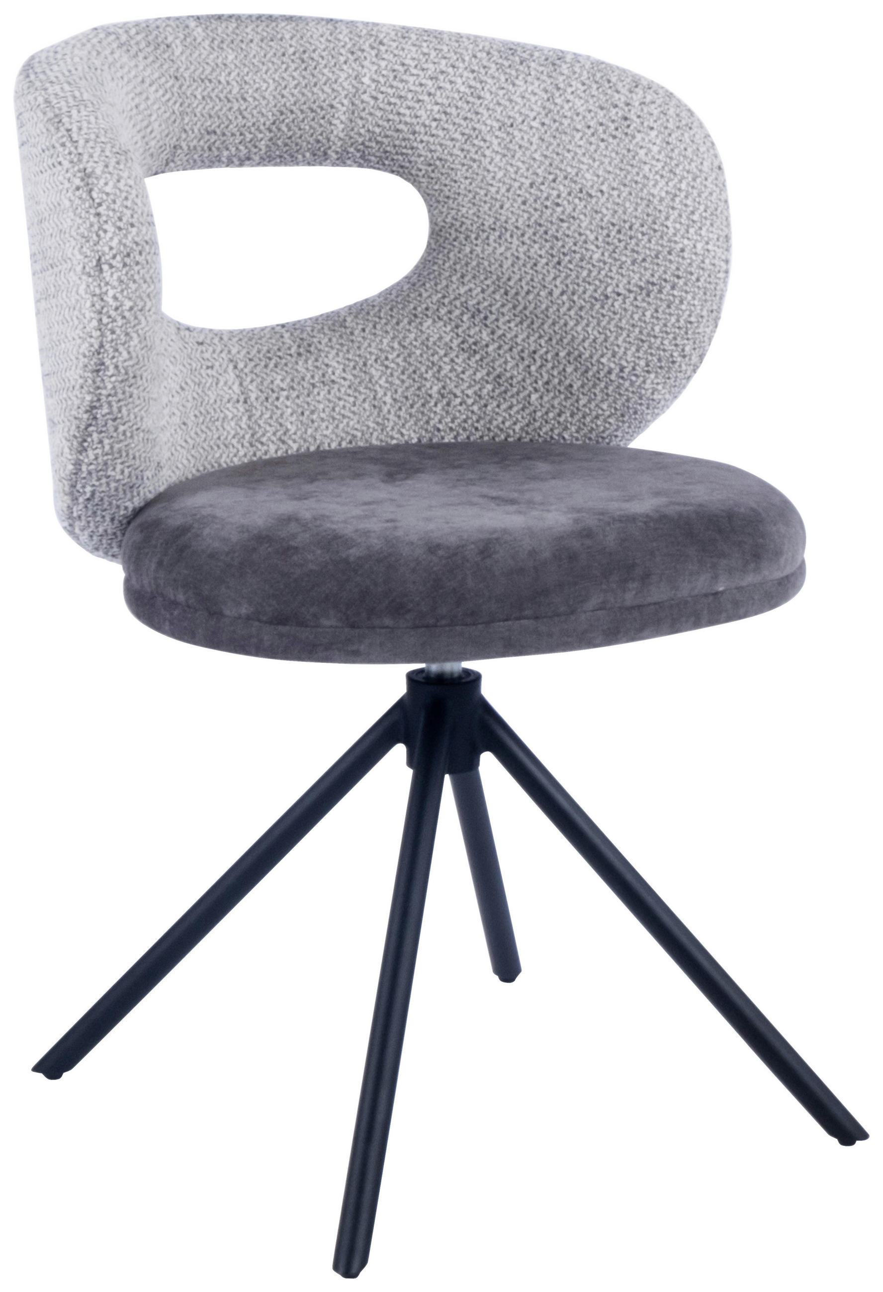 STUHL - Schwarz/Grau, Design, Textil/Metall (58/80/60cm) - Novel