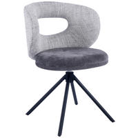 STUHL - Schwarz/Grau, Design, Textil/Metall (58/80/60cm) - Novel