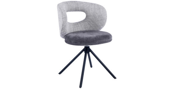 STUHL - Schwarz/Grau, Design, Textil/Metall (58/80/60cm) - Novel