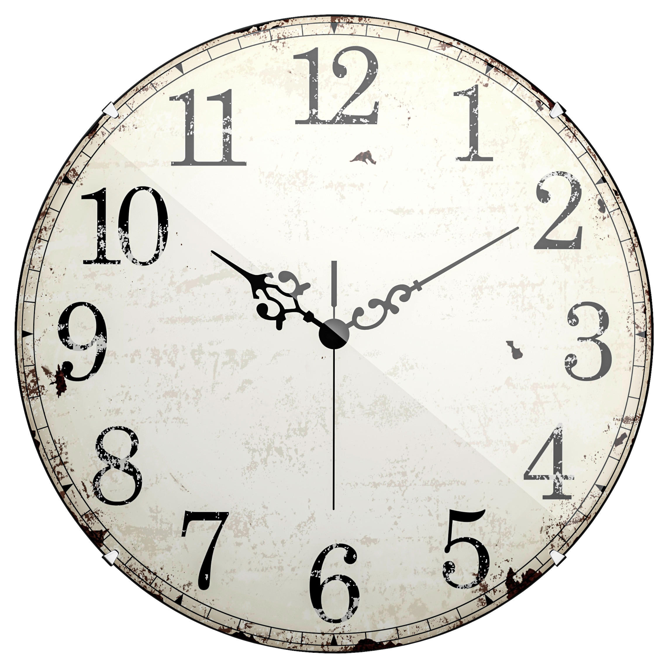 WANDUHR Schwarz, Weiß  - Schwarz/Weiß, Basics, Kunststoff (20cm)