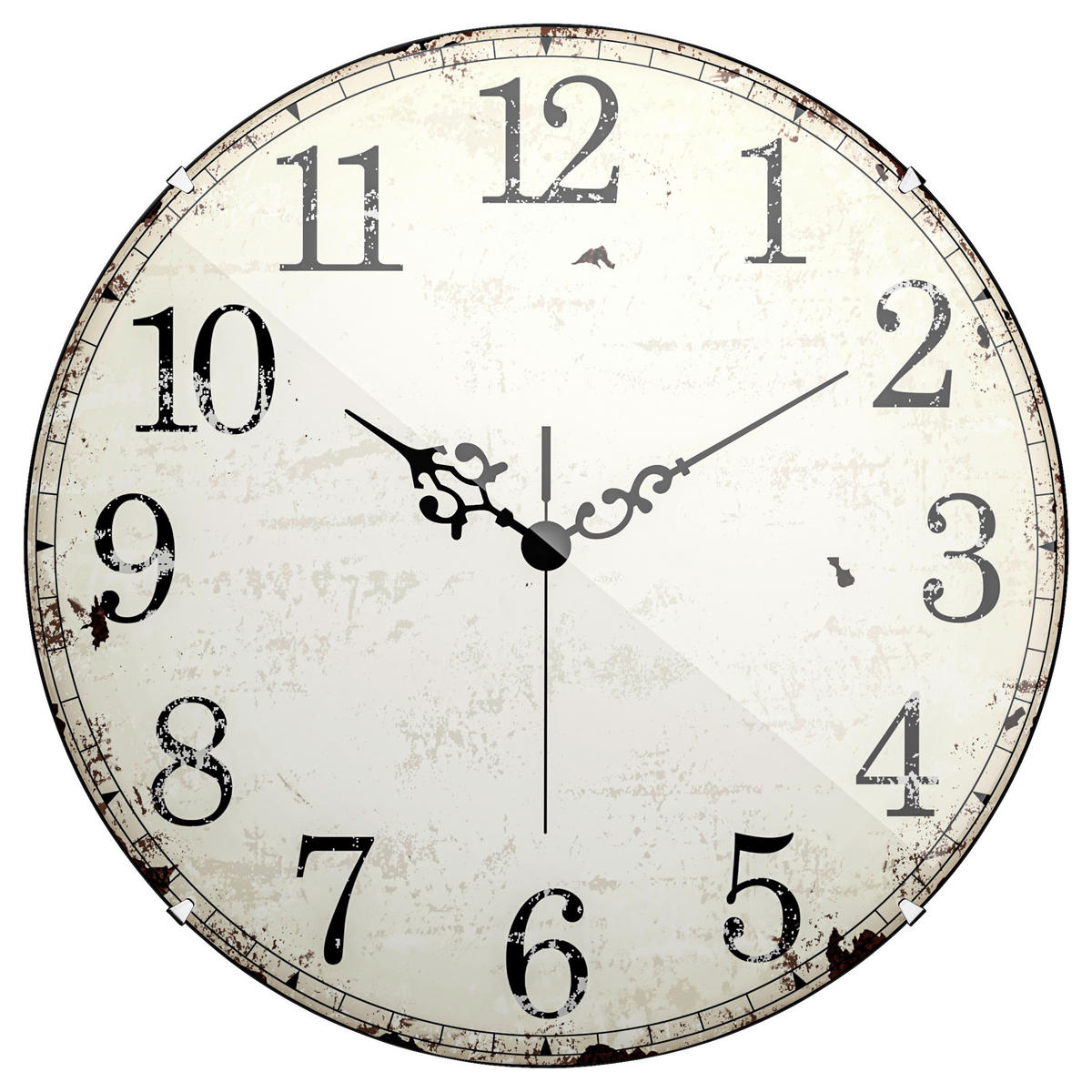 WANDUHR Schwarz, Weiß  - Schwarz/Weiß, Basics, Kunststoff (20cm)